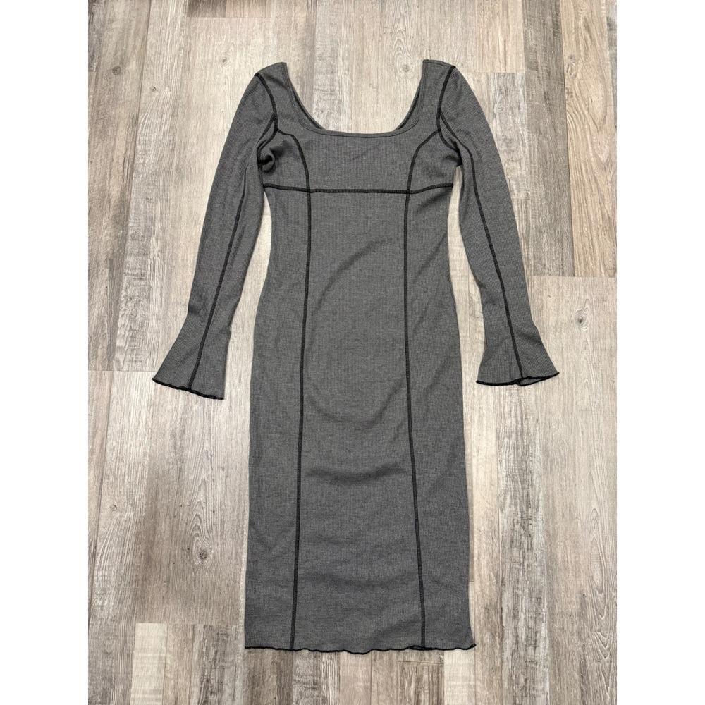 Dolls Kill x Darker Wavs Warp Thermal Midi Dress - Large